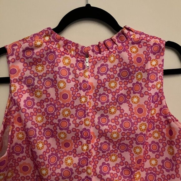 Vintage MOD Pink Floral Dress - Picture 7 of 11